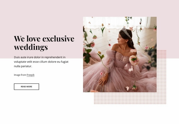 We love exclusive weddings Homepage Design