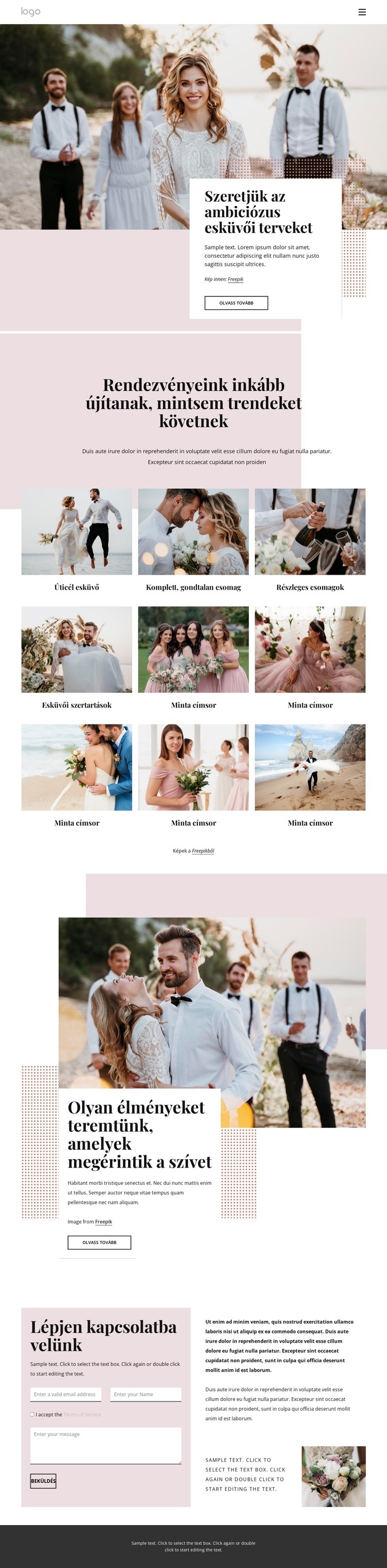 Szeretjük az ambiciózus esküvői terveket CSS sablon