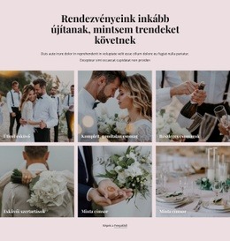 Rendezvényeink Megújítják Az Esküvőket - HTML Oldalsablon