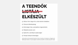 Feladatlista - Webhelysablonok