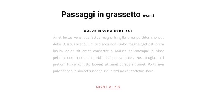 Testo a due intestazioni e un pulsante Modello CSS