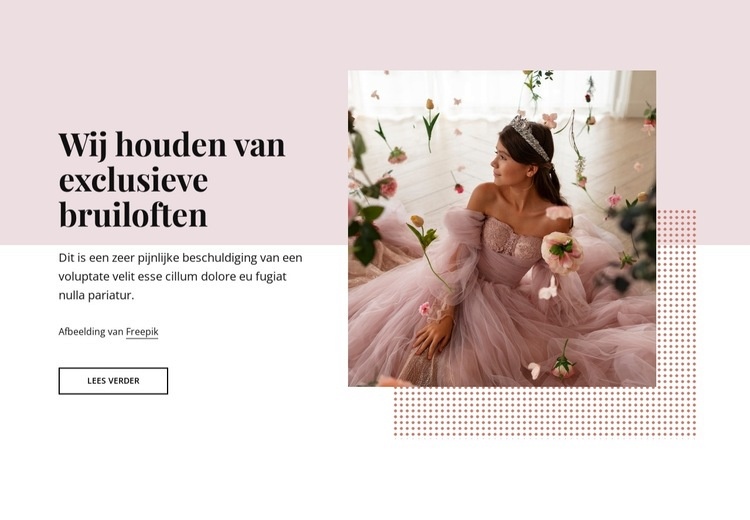 Wij houden van exclusieve bruiloften Html Website Builder