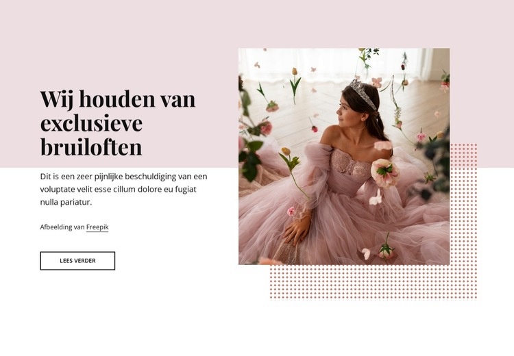 Wij houden van exclusieve bruiloften Website ontwerp