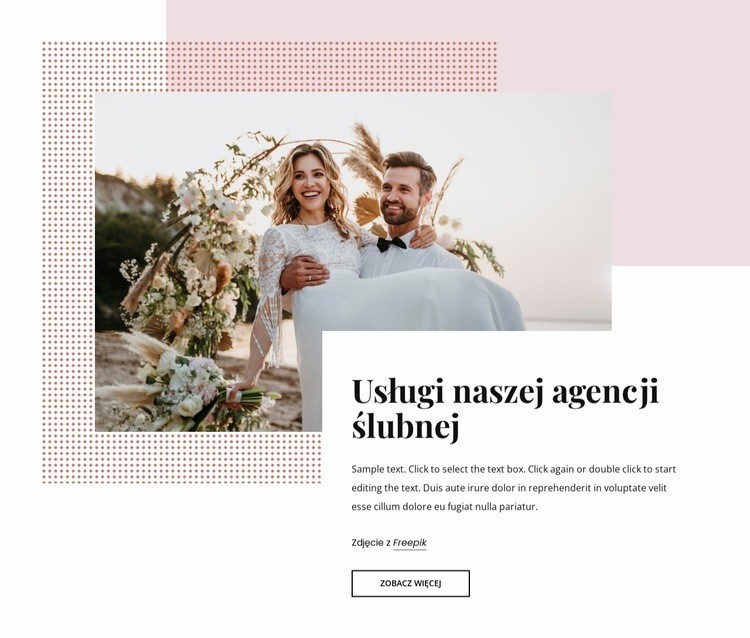 Nasza agencja ślubna Makieta strony internetowej