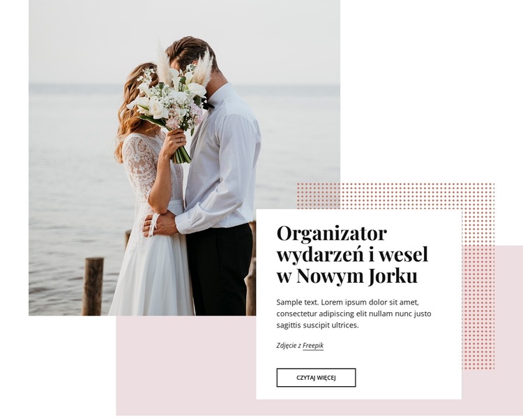 Organizatorzy wydarzeń i ślubów w Nowym Jorku Szablon witryny sieci Web