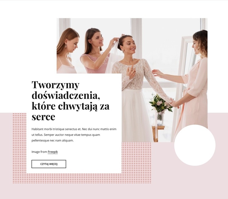 Planowanie ślubu i projektowanie wydarzeń Szablon witryny sieci Web