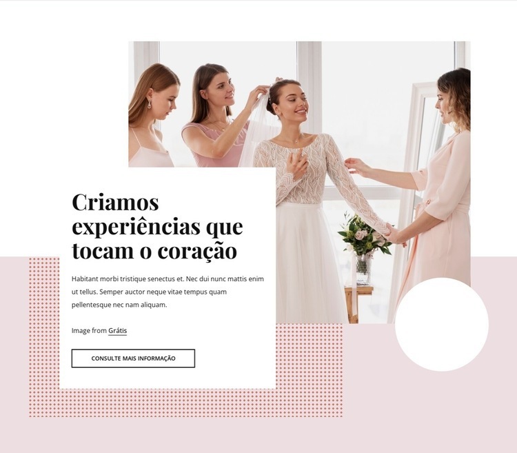 Planejamento de casamento e design de eventos Maquete do site