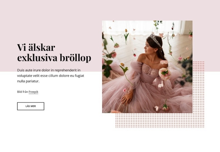 Vi älskar exklusiva bröllop Hemsidedesign