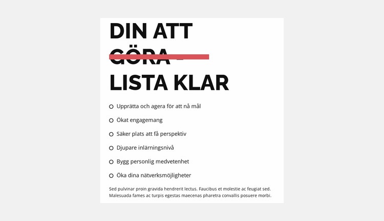 Att göra lista Hemsidedesign