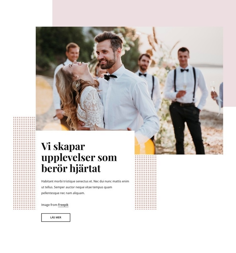 De vackraste bröllopsplatserna HTML-mall