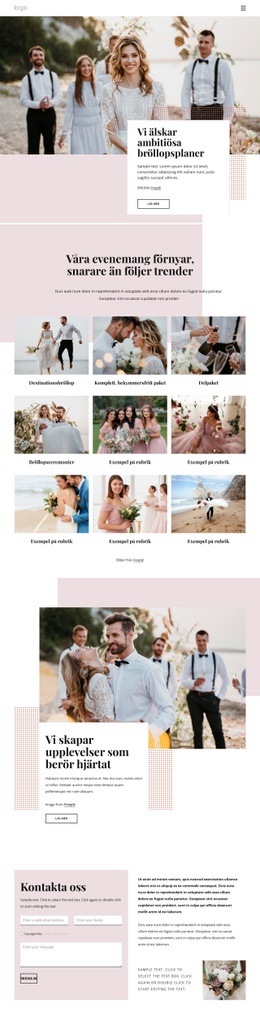 Vi Älskar Ambitiösa Bröllopsplaner - Enkel Webbplatsmall