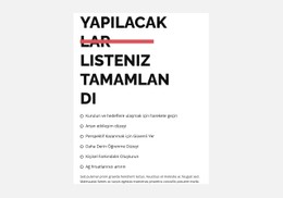 Yapılacaklar Listesi Esnek Kutu Şablonu