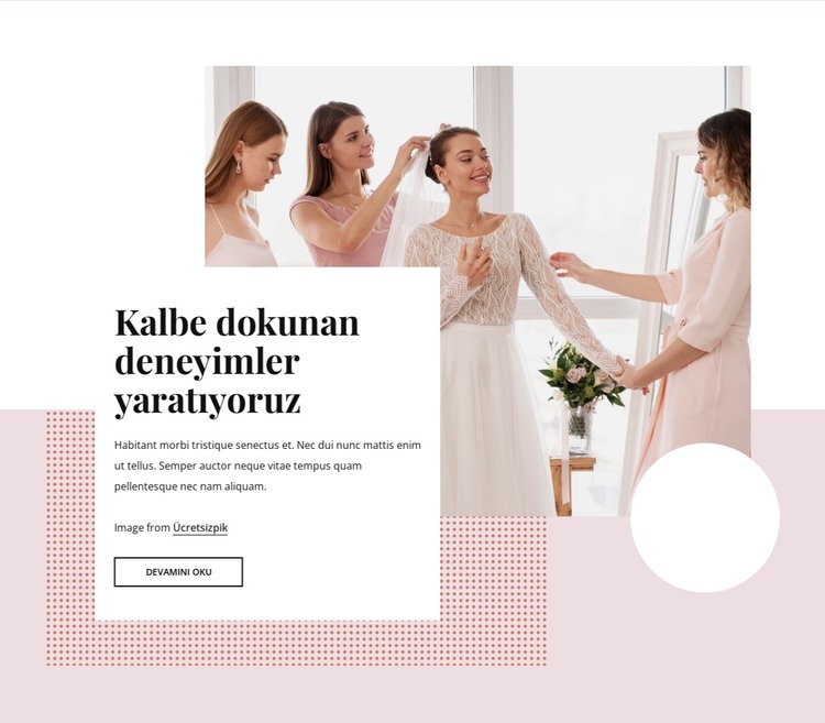 Düğün planlama ve etkinlik tasarımı HTML Şablonu