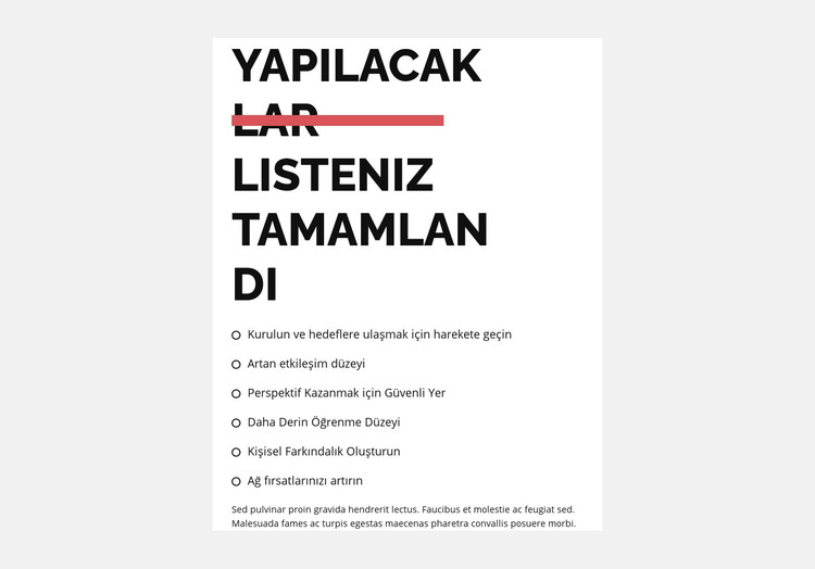 Yapılacaklar listesi HTML Şablonu