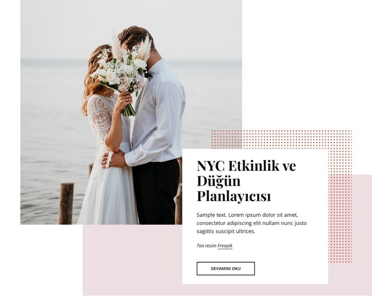 NYC etkinlik ve düğün planlamacıları Bir Sayfa Şablonu