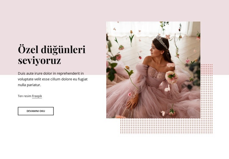Özel düğünleri seviyoruz Web sitesi tasarımı