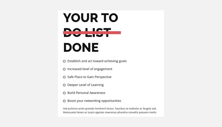 To do list Web Page Design