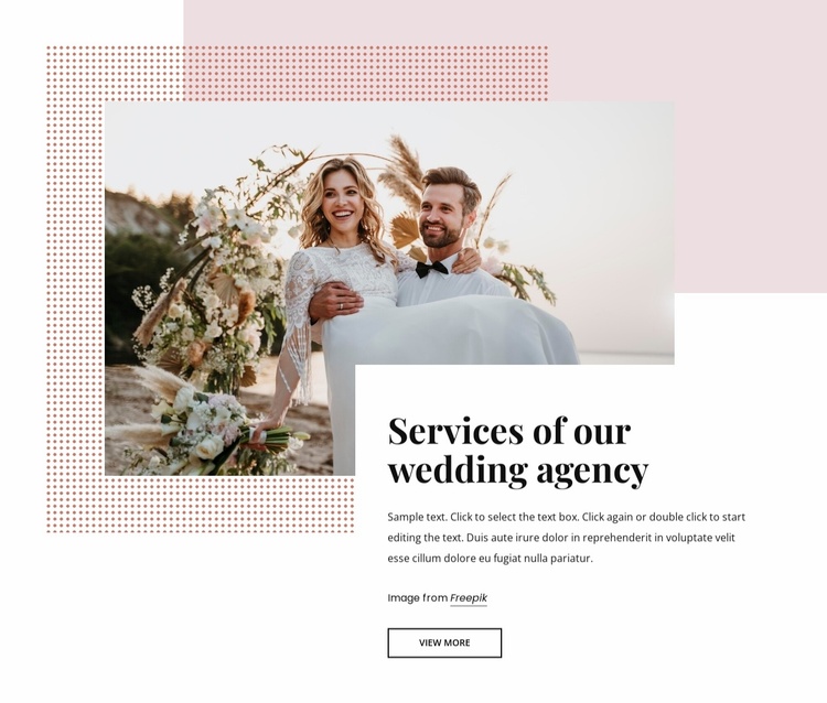 Our wedding agency Landing Page