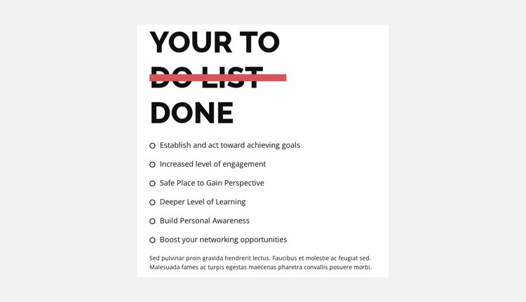 To do list Wix Template Alternative