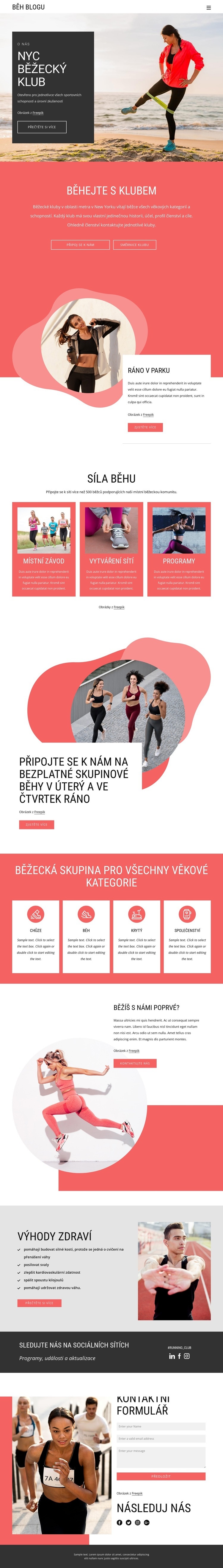 NYC běžecký klub Šablona HTML