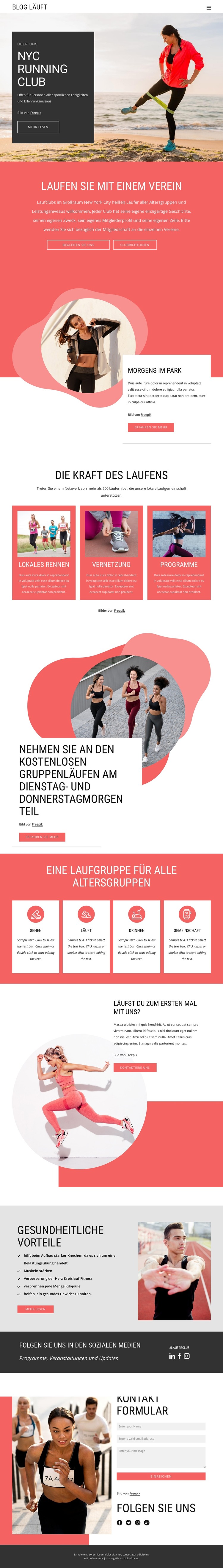 New Yorker Laufclub HTML-Vorlage