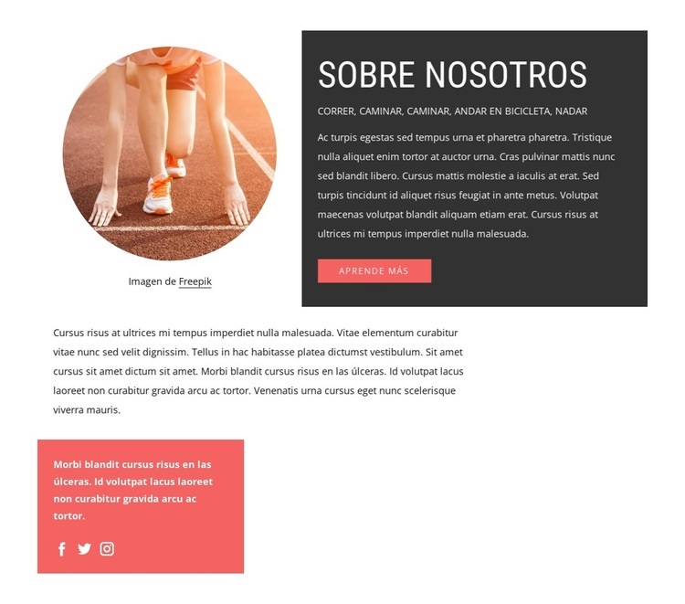 Somos un equipo de corredores fuerte. Plantilla HTML5