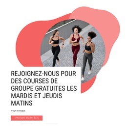 Maquette De Site Web Pour Rejoignez-Nous Pour Des Courses De Groupe Gratuites