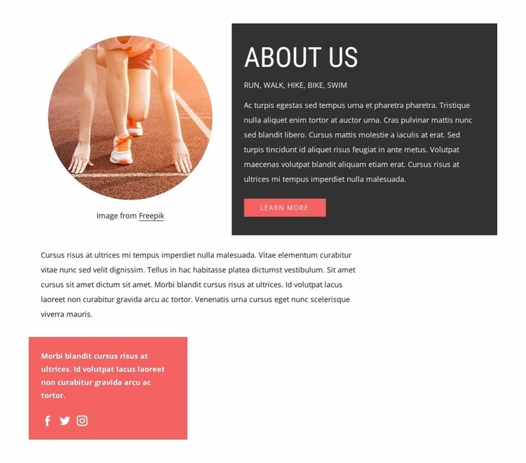 We are a strong running crew Homepage Design