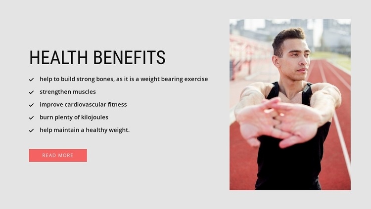Mental and physical benefits Homepage Design