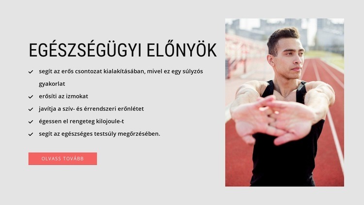 Mentális és fizikai előnyök Weboldal sablon