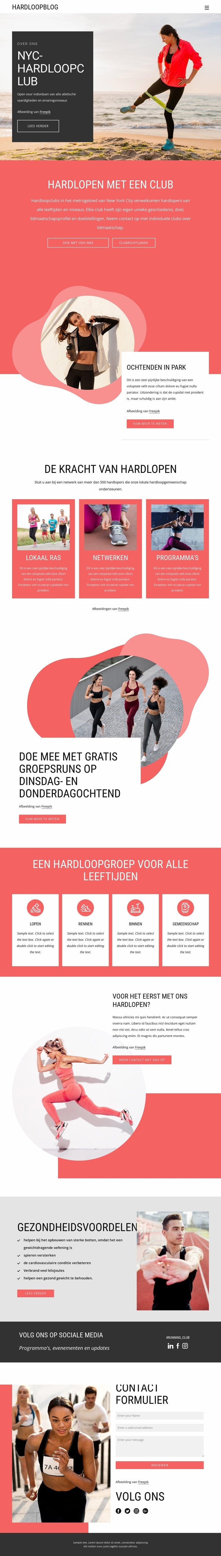 Hardloopclub uit New York Website Builder-sjablonen