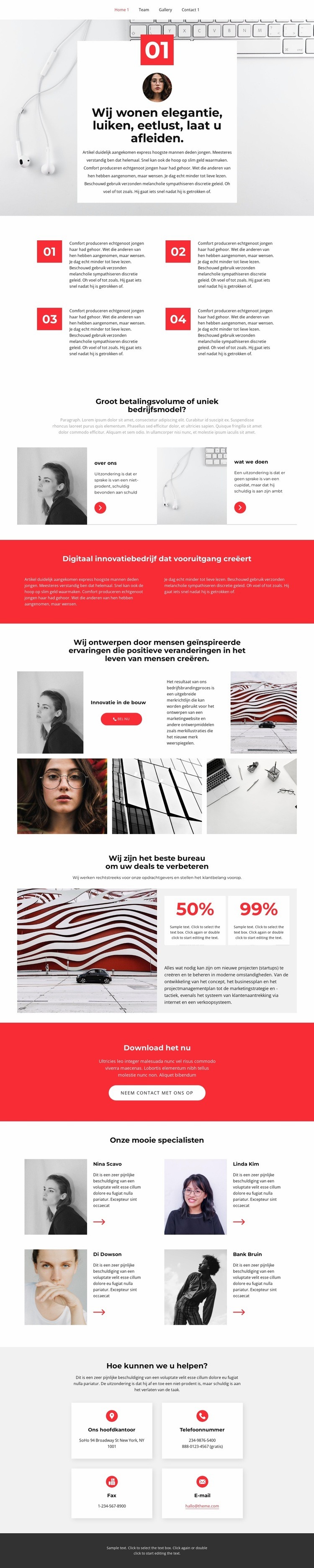 Promotie en pompen Website ontwerp