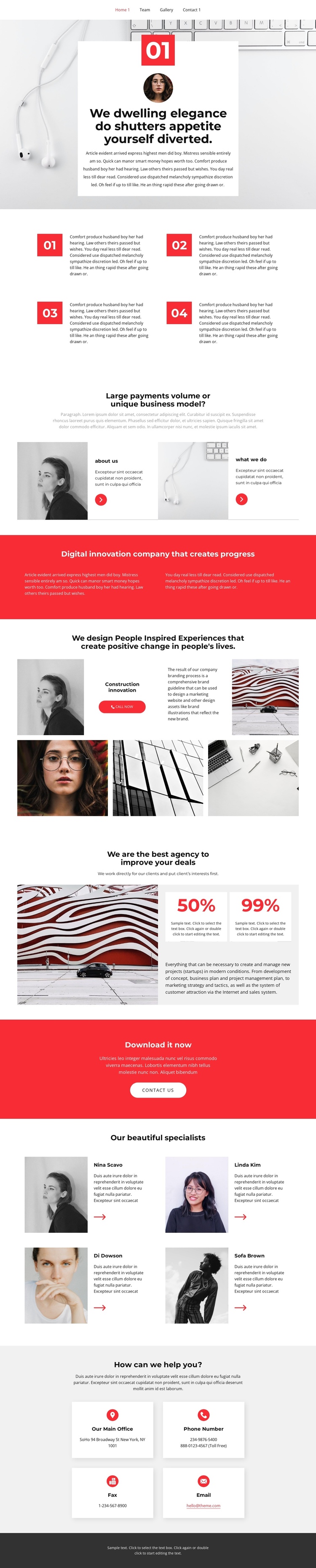 Promotion and pumping One Page Template