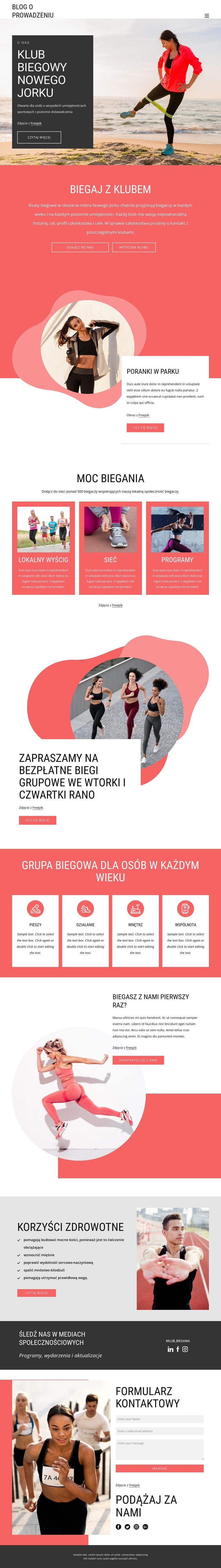 Klub biegowy w Nowym Jorku Szablon CSS