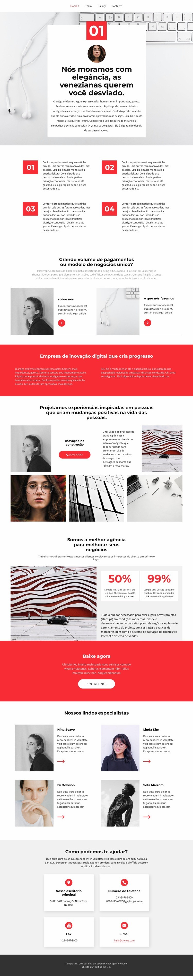 Promoção e bombeamento Design do site