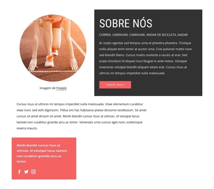 Somos uma equipe de corrida forte Design do site