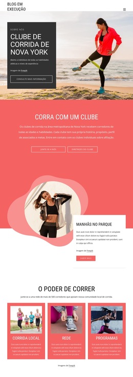 Clube De Corrida De Nova York - Modelo De Site Simples