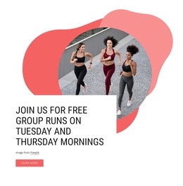 Join Us For Free Group Runs - Free Website Template