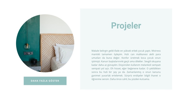 Tamamlanmış projeler Web Sitesi Mockup'ı