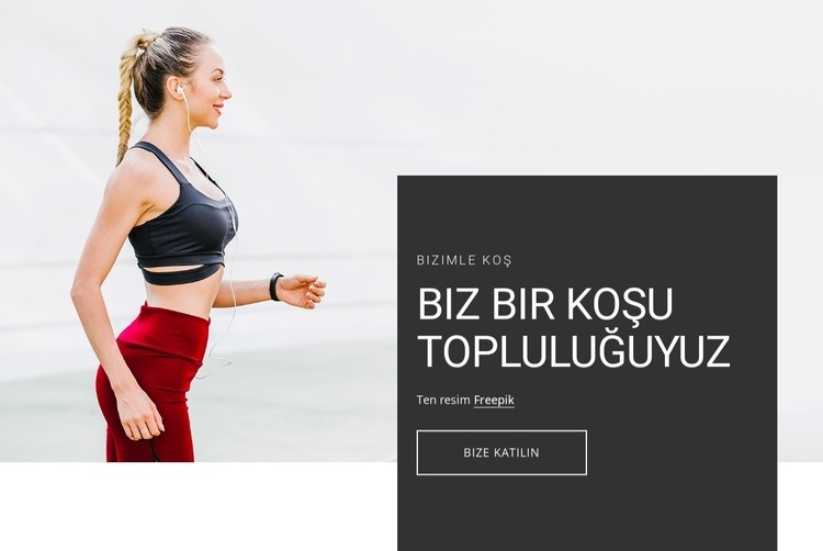 Biz koşan bir toplulukuz Web Sitesi Mockup'ı