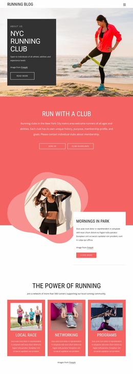 NYC Running Club - Ultimate Website Mockup