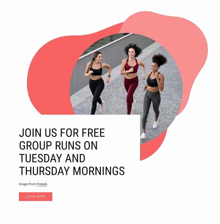 Join us for free group runs Website Mockup
