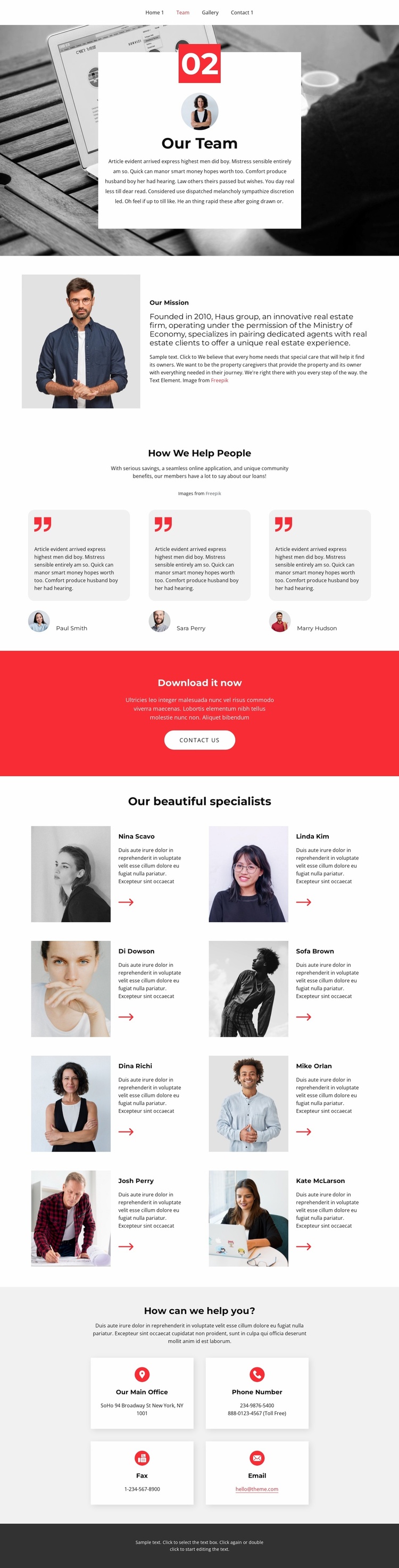 Reviews and best specialists Website Template