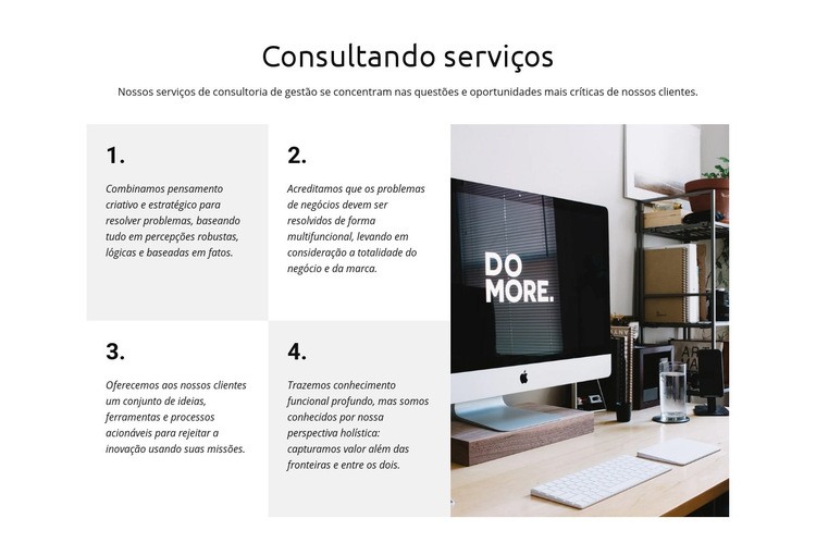 Soluções de consultoria inovadoras Design do site