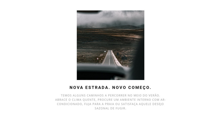 Nova estrada, novas aventuras Modelo HTML