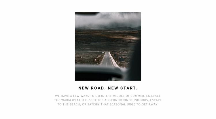 New road new adventures Landing Page