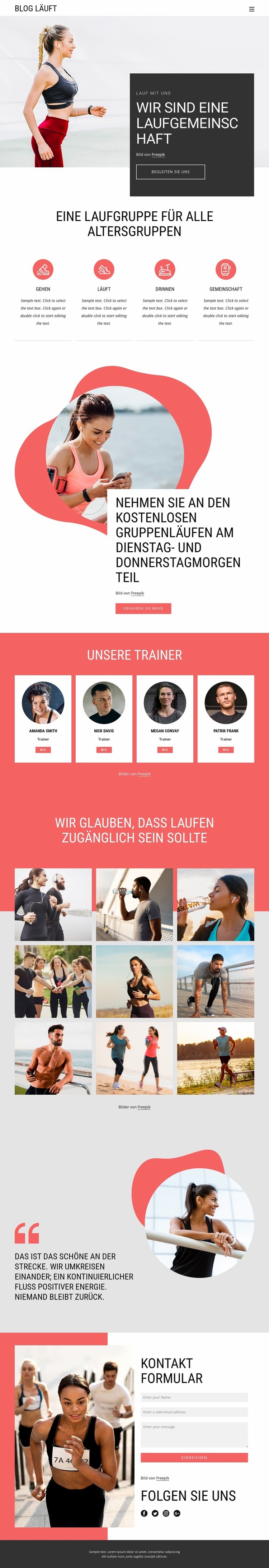 Die Vorteile der Mitgliedschaft in einem Laufclub HTML5-Vorlage