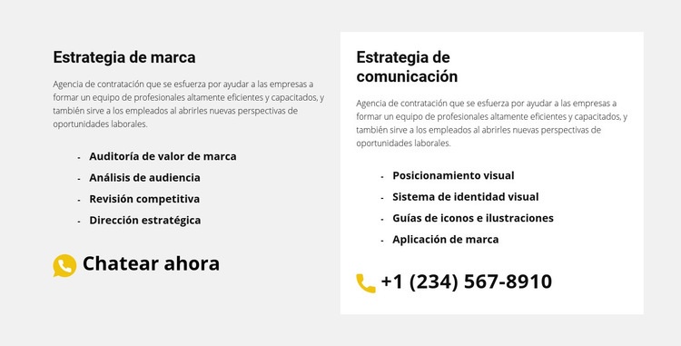 Contactos de nuestra agencia Creador de sitios web HTML