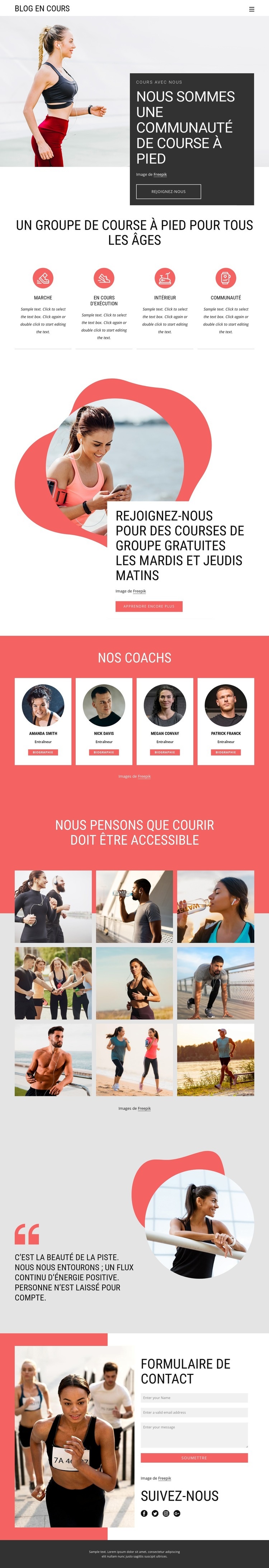 Les avantages de rejoindre un club de course à pied Créateur de site Web HTML