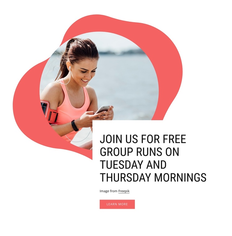 Morning run club One Page Template